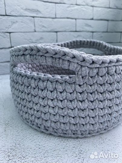 Корзина из трикотажной пряжи