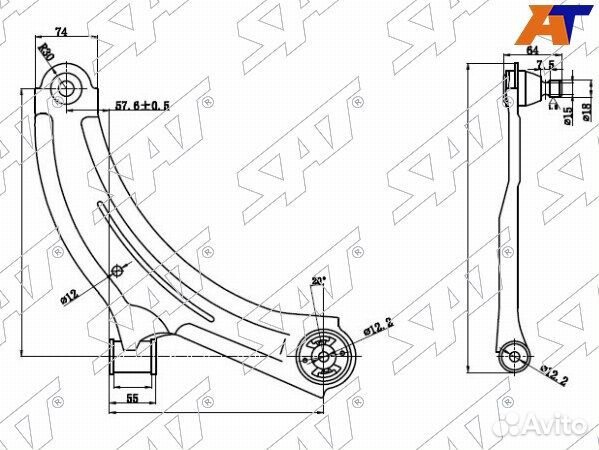 Рычаг нижний с шаровой nissan cube