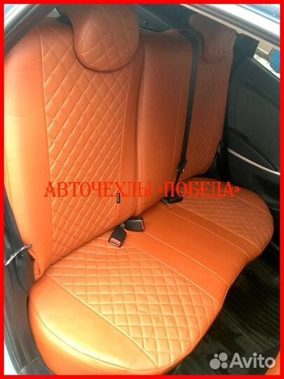 Чехлы Hyundai Solaris 1 Sd из экокожи коричневые