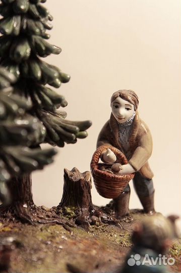 Скульптурная композиция, фаянс