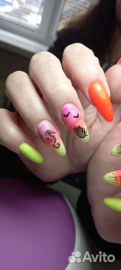 Комбинированный маникюр, маникюр