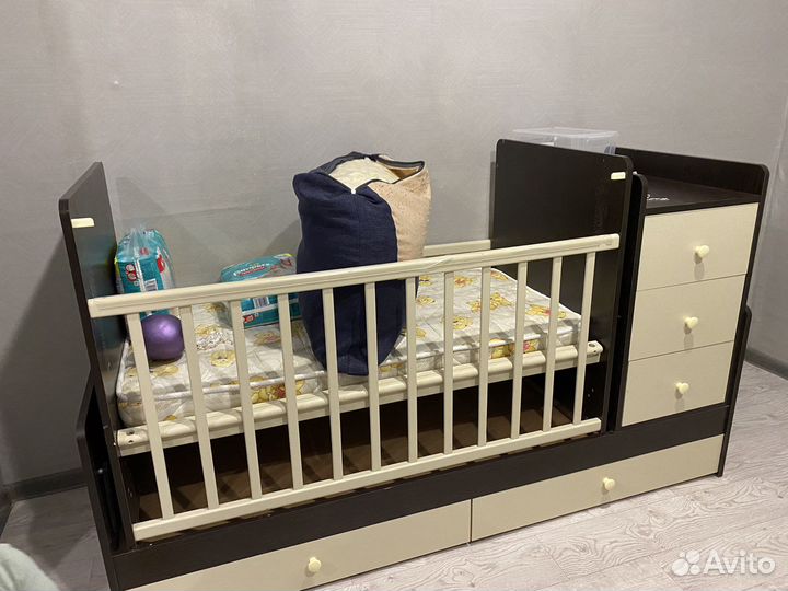 Детская кроватка + матрас ортопедический