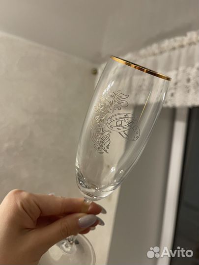 2 Свадебных фужера для шампанского