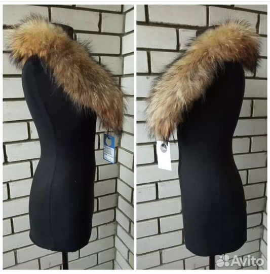 Воротник из натурального меха енота
