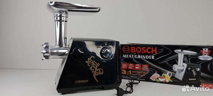 Мясорубка bosch электрическая с насадками,реверсом