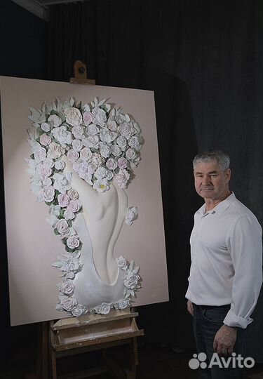 Картина барельеф из гипса панно картина скульптура