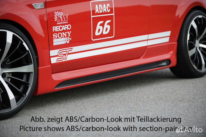 Ford Focus 2 04-11 Накладки на пороги Rieger