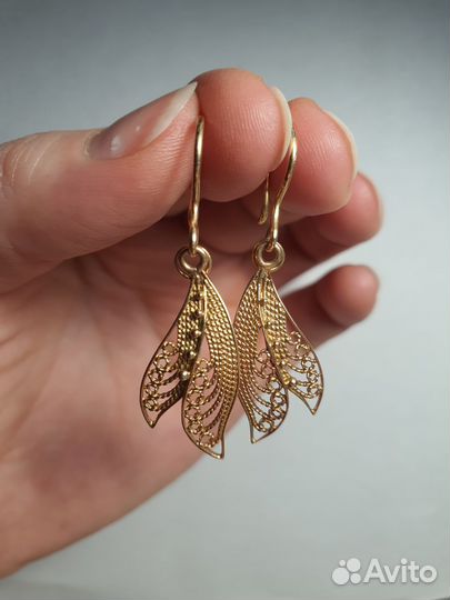 Серьги золотые винтаж