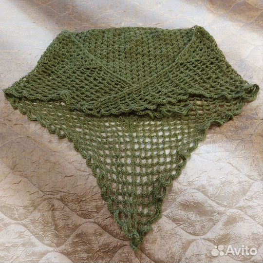 Платок шаль оливковая