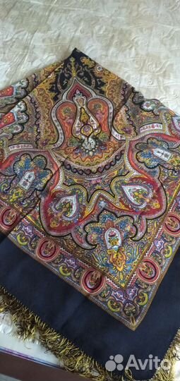 Павловопосадский платок,шерсть,большой
