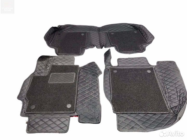 Ковры салона 3D Toyota Camry 50/55 (черные с черной строчкой)