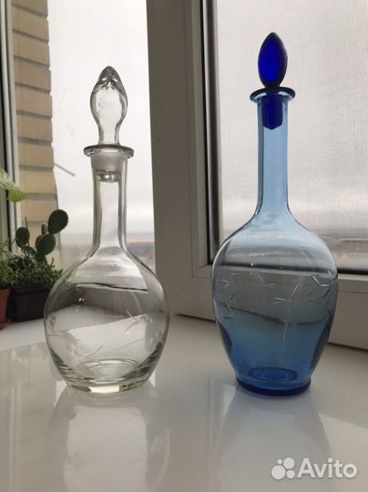 Штоф кобальтовое стекло СССР