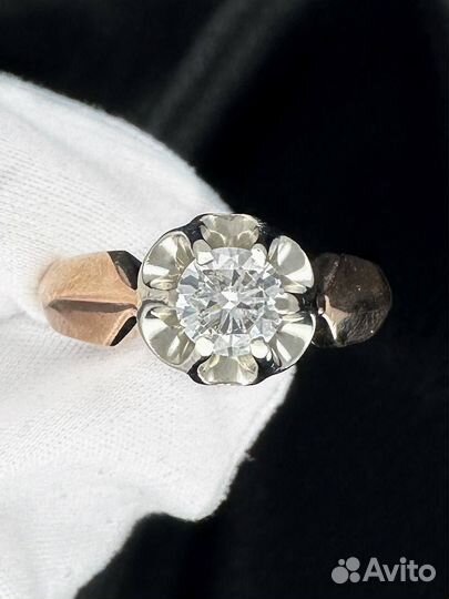 Золотое кольцо СССР с бриллиантом 583 / 5.95 гр