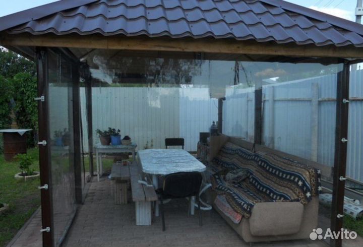 Мягкие пвх окна на беседку прозрачные рулонные