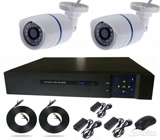 Видеонаблюдение (комплект 2 IP видеокамеры)