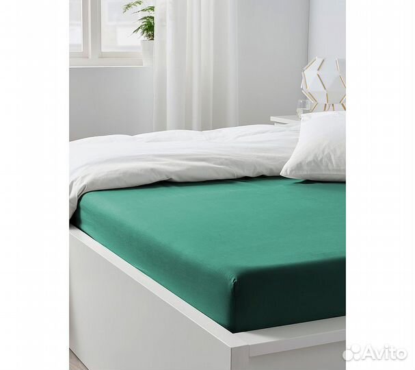 Простынь GoodNight Сатин 200х200х20 Лагуна на рези