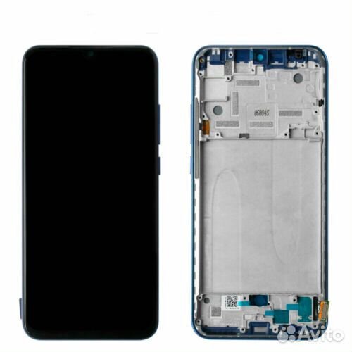 Дисплей для Xiaomi Mi A3 тачскрин с рамкой синий O