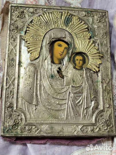 Старинная икона Казанской Божьей Матери