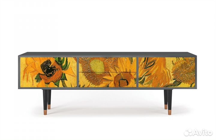 Тв-тумба T4 - Антрацит - Sunflowers