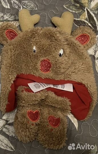 Новая шапка и варежки олененок