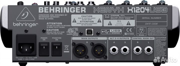 Микшерный пульт behringer X1204USB