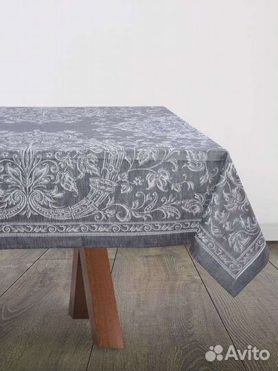 Скатерть 140 на 220, лен, жаккард