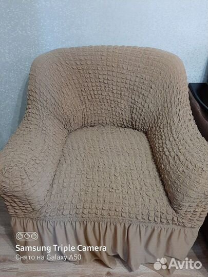 Комплект евро-чехлы на угловой диван и одно кресло