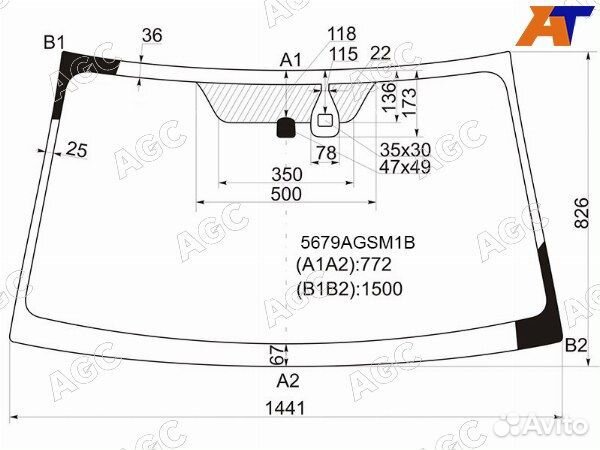 Стекло лобовое mitsubishi L200