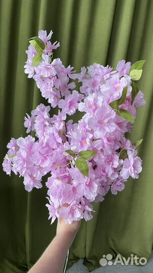 Искусственные цветы ветки цветущей вишни