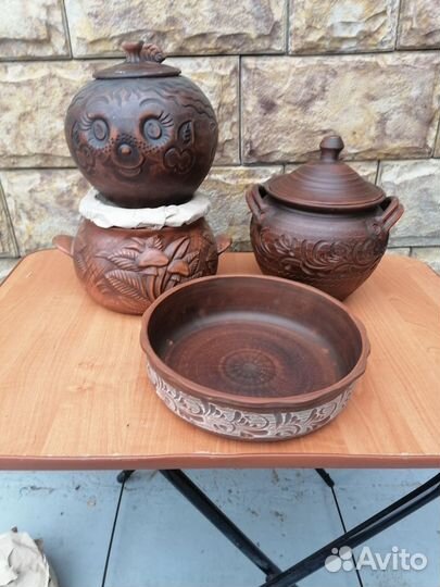 Горшок для запекания красная глина