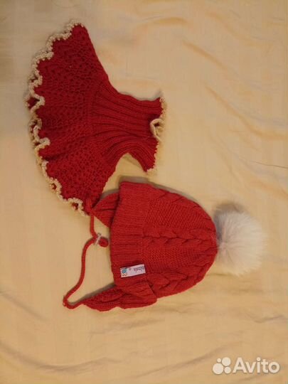 Комплект шапка и снуд для девочки 3-5 лет
