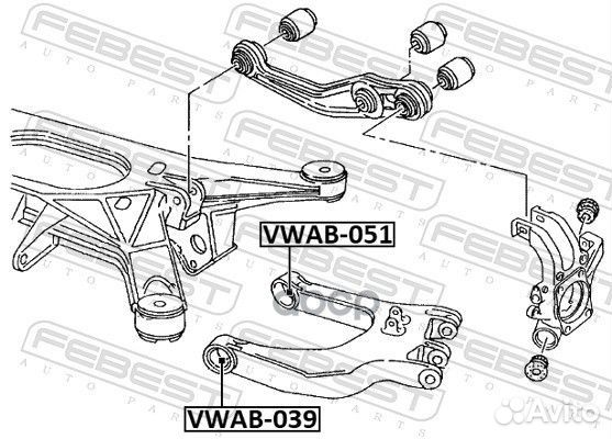 Сайлентблок заднего нижнего рычага vwab051 Febest