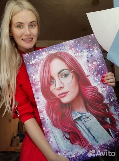 Портрет, картина в Новокузнецке по фото на холсте