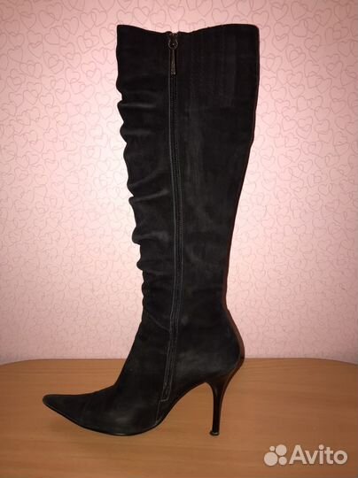 Замшевые остроносые сапоги Calipso y2k