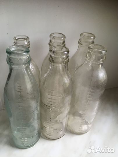 Бутылочка стеклянная для кормления 200 мл СССР