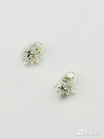 Винтажные клипсы Англия кристаллы