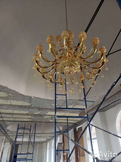 Установка люстр