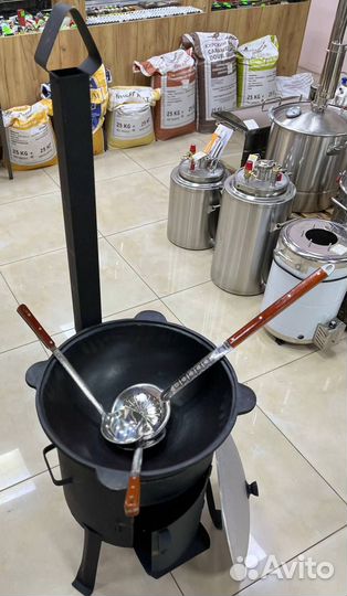 Печь под казан с трубой