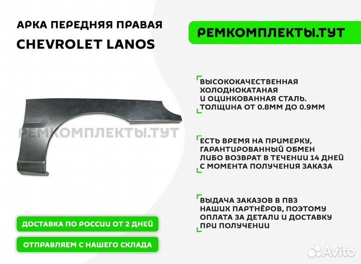Арка передняя правая Chevrolet Lanos
