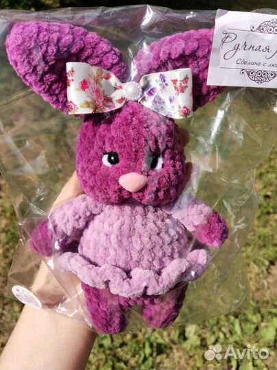 Плюшевый зайчик ручной работы