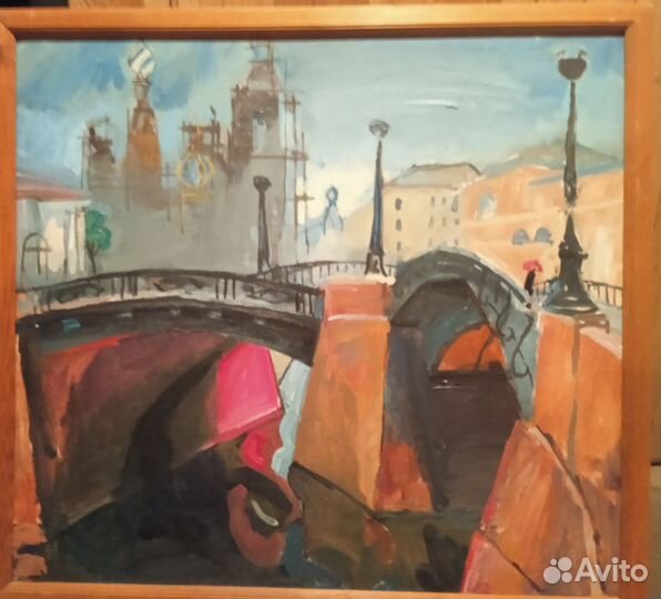 Картина маслом на холсте городской пейзаж