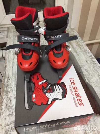 Коньки детские раздвижные размер 31-34