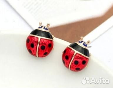 Серьги Божьи коровки