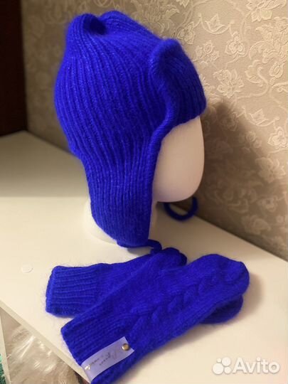 Комплект шапка и варежки