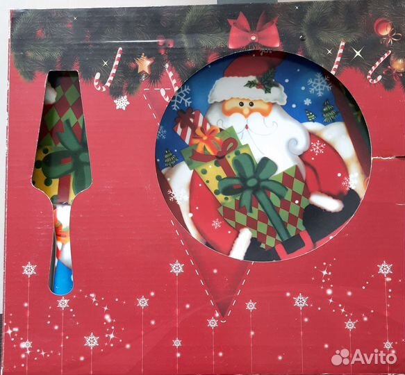 Тарелка для торта с лопаткой новая, фарфор