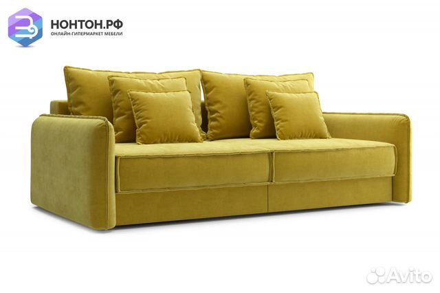 Диван тик-так Антей 3-х местный горчичный