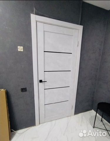 Дверь под бетон светлый оттенок лофт