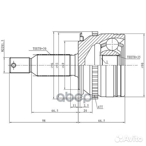 Шрус наружный перед прав/лев Z87203R Zikmar