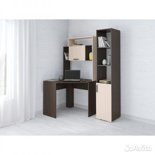 Угловой компьютерный стол 90х90 см с пеналом