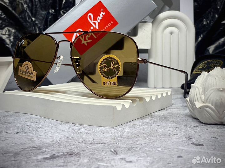 Очки Ray Ban Aviator коричневые